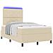 Letto a molle con materasso con led Crema 120 x 190 cm Tessuto - Foto miniatura 3