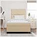 Letto a molle con materasso con led Crema 120 x 190 cm Tessuto - Foto miniatura 4