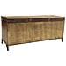 Sgabello In Metallo E Pelle Marrone 120x40x51h - Foto miniatura 4