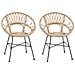 Sedia da pranzo 2 pcs Naturale 49 x 51 x 81 cm Rattan e Ferro - Foto miniatura 1