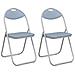 Sedia pieghevole 2 pcs Grigio 48 x 43,5 x 81 cm Pelle Sintetica - Foto miniatura 1