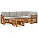 Set divani con cuscino 6 pcs Grigio Naturale e Chiaro - Foto miniatura 1