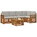 Set divani con cuscino 6 pcs Grigio Naturale e Chiaro - Foto miniatura 3