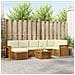 Set divani 8 pcs Naturale e Crema Legno di Acacia Massello - Foto miniatura 2