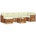Set divani 8 pcs Naturale e Crema Legno di Acacia Massello - Foto miniatura 3
