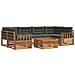 Set di divani da esterno con cuscino 7 pcs Naturale e Antracite - Foto miniatura 1