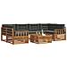 Set di divani da esterno con cuscino 7 pcs Naturale e Antracite - Foto miniatura 3