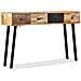 Panca in Legno Massello e Lino 110x38x48 cm Grigio - Foto miniatura 1
