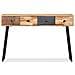 Panca in Legno Massello e Lino 110x38x48 cm Grigio - Foto miniatura 3