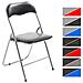 Sedia Pieghevole Felix In Plastica (pvc) I Sedia Chiudibile Telaio In Metallo E Seduta In Plastica Imbottita I Sedia Riunioni Ospiti Nero-argento - Foto miniatura 1