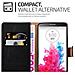 Custodia Compatibile Con Lg G3 In Nero Grafite - Coperchio Protettiva Con Chiusura Magnetica, Funzione Stand E Tasca Per Le Carte - Foto miniatura 6