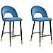 Set Di 2 Sgabelli Da Bar In Velluto Blu Navy Falton - Foto miniatura 16