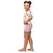 Shorty Kid Shorty Neoprene Per I Bambini Ultra Stretch Neoprene 15 2 Mm Rosa Bianco 56 Anni - Foto miniatura 2