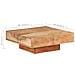 Tavolino Da Caff? 80x80x28 Cm In Legno Massello Di Acacia - Foto miniatura 7