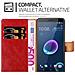 Custodia Compatibile Con Htc Desire 12 In Rosso Vinaccia - Coperchio Protettiva Con Chiusura Magnetica, Funzione Stand E Tasca Per Le Carte - Foto miniatura 4