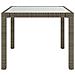 Tavolo Giardino 90x90x75cm Vetro Temperato E Polyrattan Grigio - Foto miniatura 3