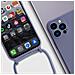 Cover Semirigida Per Iphone 13 Pro Max Cordino Nylon 80 Cm Viola Chiaro - Foto miniatura 4
