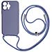 Cover Semirigida Per Iphone 13 Pro Max Cordino Nylon 80 Cm Viola Chiaro - Foto miniatura 1