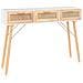 Tavolo Consolle Bianco 105x30x75 Massello Pino Rattan Naturale - Foto miniatura 2