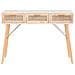 Tavolo Consolle Bianco 105x30x75 Massello Pino Rattan Naturale - Foto miniatura 3