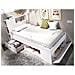 Letto Singolo Con Testiera Portaoggetti E Cassetto - 90 X 190 Cm Bianco - Leandre - Foto miniatura 2