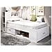 Letto Singolo Con Testiera Portaoggetti E Cassetto - 90 X 190 Cm Bianco - Leandre - Foto miniatura 1