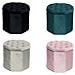 Pouf Salotto Contenitore Imbottito Trapuntato Ottagonale Velvet Tinta Unita Pouf Nero - Foto miniatura 2