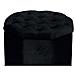 Pouf Salotto Contenitore Imbottito Trapuntato Ottagonale Velvet Tinta Unita Pouf Nero - Foto miniatura 3