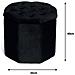 Pouf Salotto Contenitore Imbottito Trapuntato Ottagonale Velvet Tinta Unita Pouf Nero - Foto miniatura 4