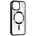 Cover Magsafe Per Iphone 15 Pro Max Silicone Bordo Cromato Viola - Foto miniatura 2