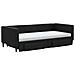 Divano Letto Estraibile Con Cassetti Nero 90x200 Cm In Tessuto - Foto miniatura 7