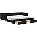 Divano Letto Estraibile Con Cassetti Nero 90x200 Cm In Tessuto - Foto miniatura 1