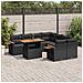 Set Divani Da Giardino 9 Pz Con Cuscini Nero In Polyrattan - Foto miniatura 3