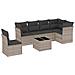 Set Divani Da Giardino 7pz Con Cuscini Grigio Chiaro Polyrattan - Foto miniatura 2