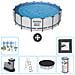 Piscina Fuori Terra - In Giro - 488x122 Cm - Grigio - Include Accessori Coordinati Cb31 - Foto miniatura 1