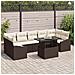 Set di divani da giardino composto da 8 pezzi con cuscini in polyrattan marrone - Foto miniatura 2