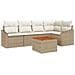 Set di Divano da Giardino 6 Pezzi con Cuscini Beige Rattan PE Acacia - Foto miniatura 1