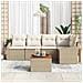 Set di Divano da Giardino 6 Pezzi con Cuscini Beige Rattan PE Acacia - Foto miniatura 3
