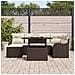 Set Divano da Giardino da 7 Pezzi con Cuscini in Rattan Polietilene Marrone, Divano da Giardino a 2 posti con Cuscini in Rattan Polietilene Marrone - Foto miniatura 3