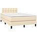 Letto a Molle con Materasso e LED Crema 120x190 cm in Tessuto - Foto miniatura 3