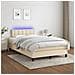 Letto a Molle con Materasso e LED Crema 120x190 cm in Tessuto - Foto miniatura 5