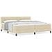 Letto con rete e materasso crema 200x200 cm tessuto - Foto miniatura 4