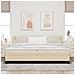 Letto con rete e materasso crema 200x200 cm tessuto - Foto miniatura 5