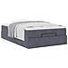 Pouf Letto con Materasso Grigio Scuro 120x190 cm Velluto - Foto miniatura 4