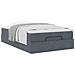 Pouf Letto con Materasso Grigio Scuro 120x190 cm Velluto - Foto miniatura 5