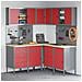 Set di Armadietti da Lavoro e Pannello Forato da 12 Pezzi Rosso in MDF e Metallo - Foto miniatura 2