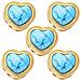 Set Di 5 Distanziatori A Forma Di Cuore Con Intarsio Di Turchese E Oro Sabbia - Foto miniatura 1