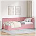 Cornice del letto ad angolo Rosa 90 x 190 cm Velluto - Foto miniatura 2
