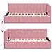 Cornice del letto ad angolo Rosa 90 x 190 cm Velluto - Foto miniatura 9