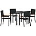Set da Pranzo per Giardino 5 pcs Nero 90 x 90 x 75 cm - Foto miniatura 1